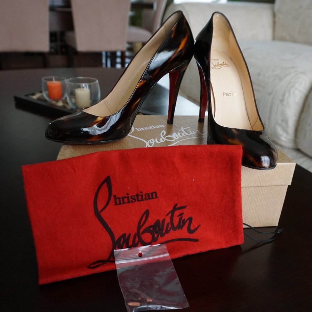 AUTHENTIC Christian Louboutin Ron Ron 100 Glittart Calf